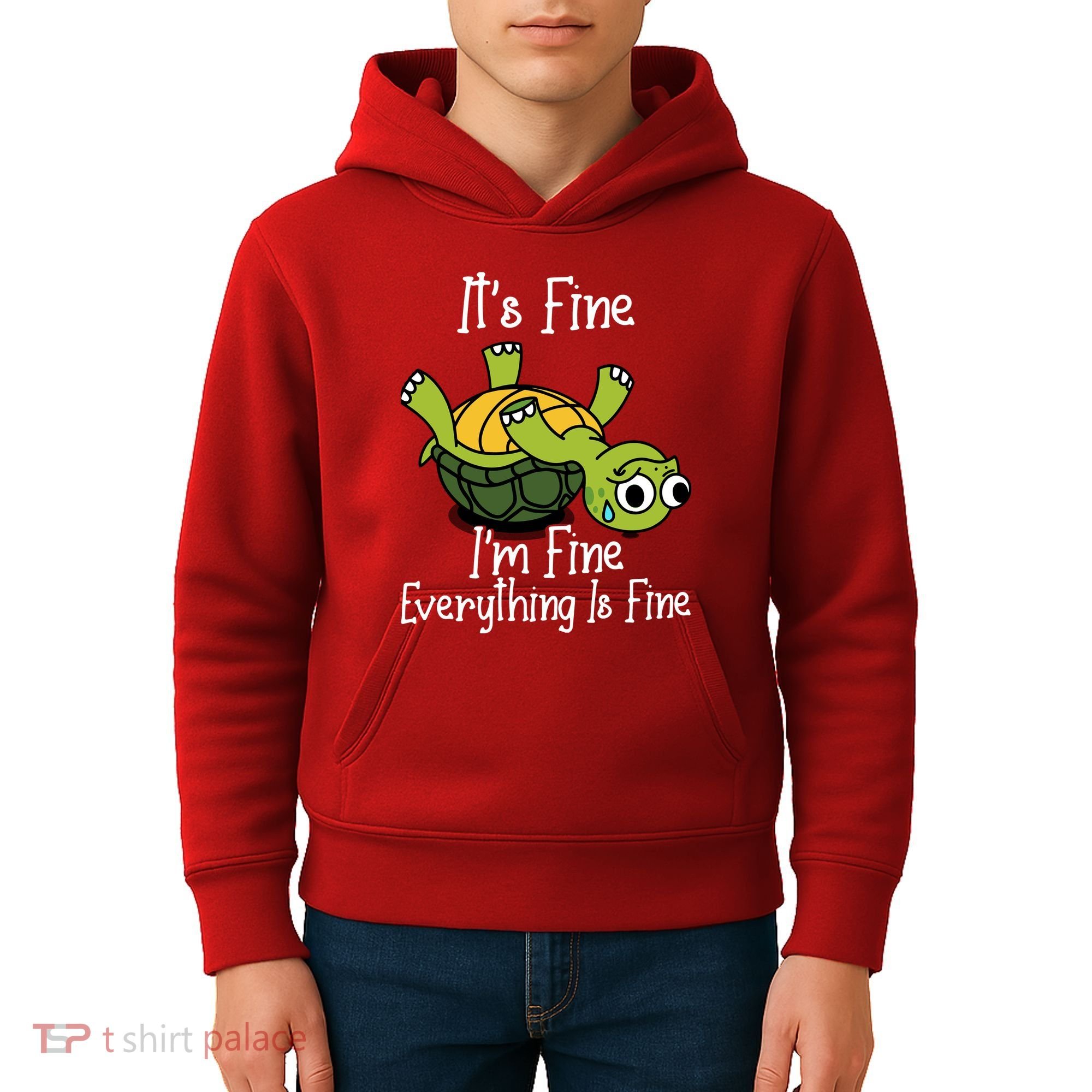 ItS Fine IM Fine Everything Is Under Control Funny Turtle Kids Hoodie