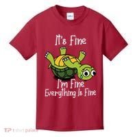 ItS Fine IM Fine Everything Is Under Control Funny Turtle Kids T-Shirt thumb 0