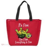 ItS Fine IM Fine Everything Is Under Control Funny Turtle Tote Bag thumb 0