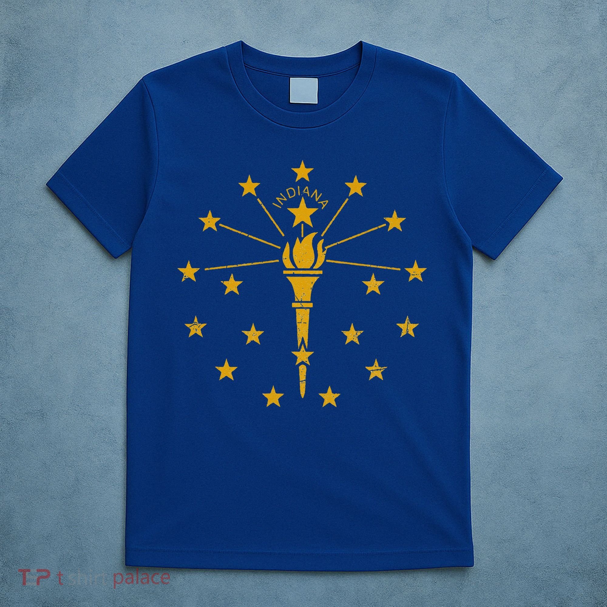 Indiana Flag IN State Vintage Style T-Shirt