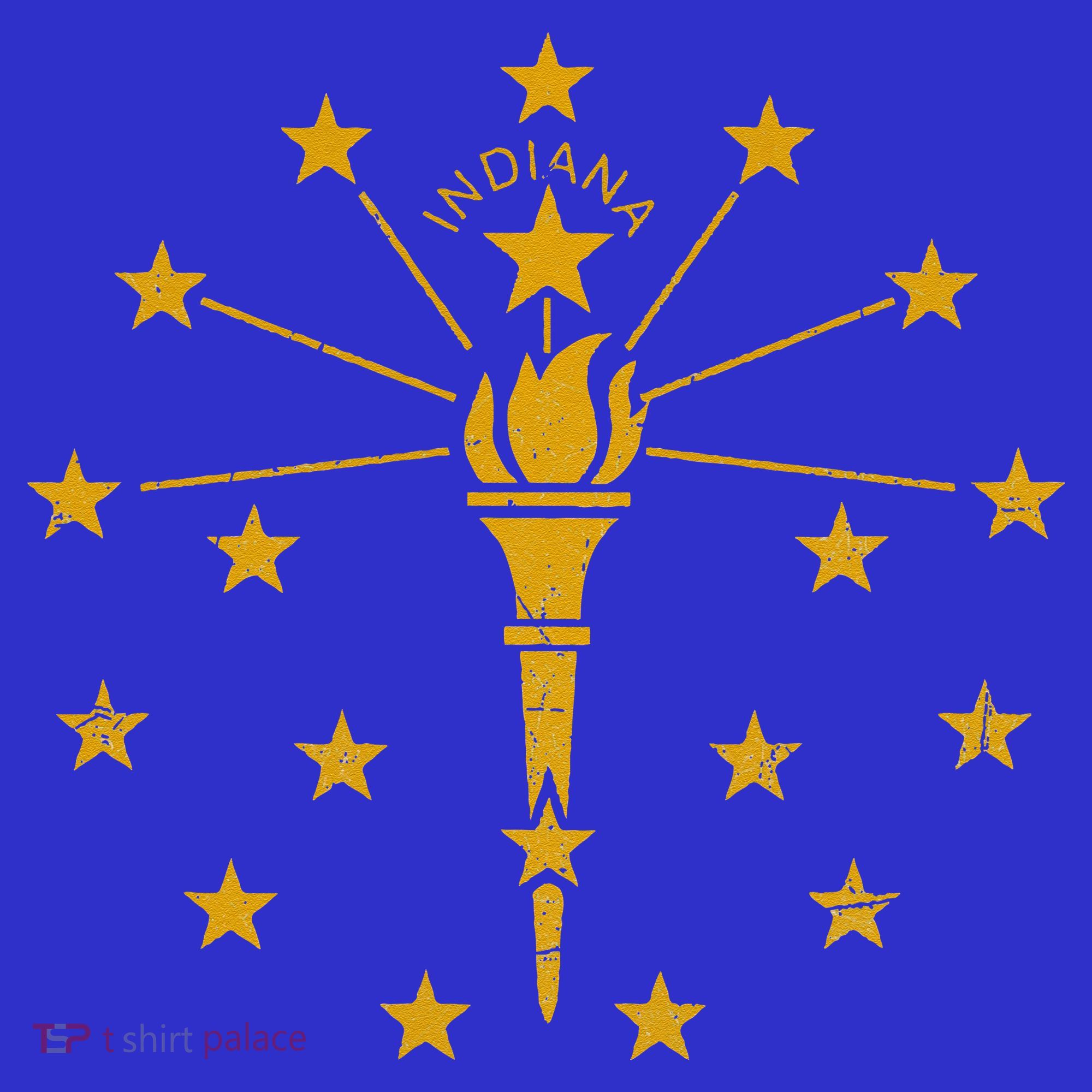 Indiana Flag IN State Vintage Style T-Shirt