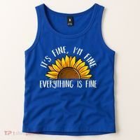 Its Fine Im Fine Everythings Fine Sunflower Gift Tank Top thumb 2