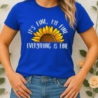 Its Fine Im Fine Everythings Fine Sunflower Gift Women's T-Shirt thumb 2