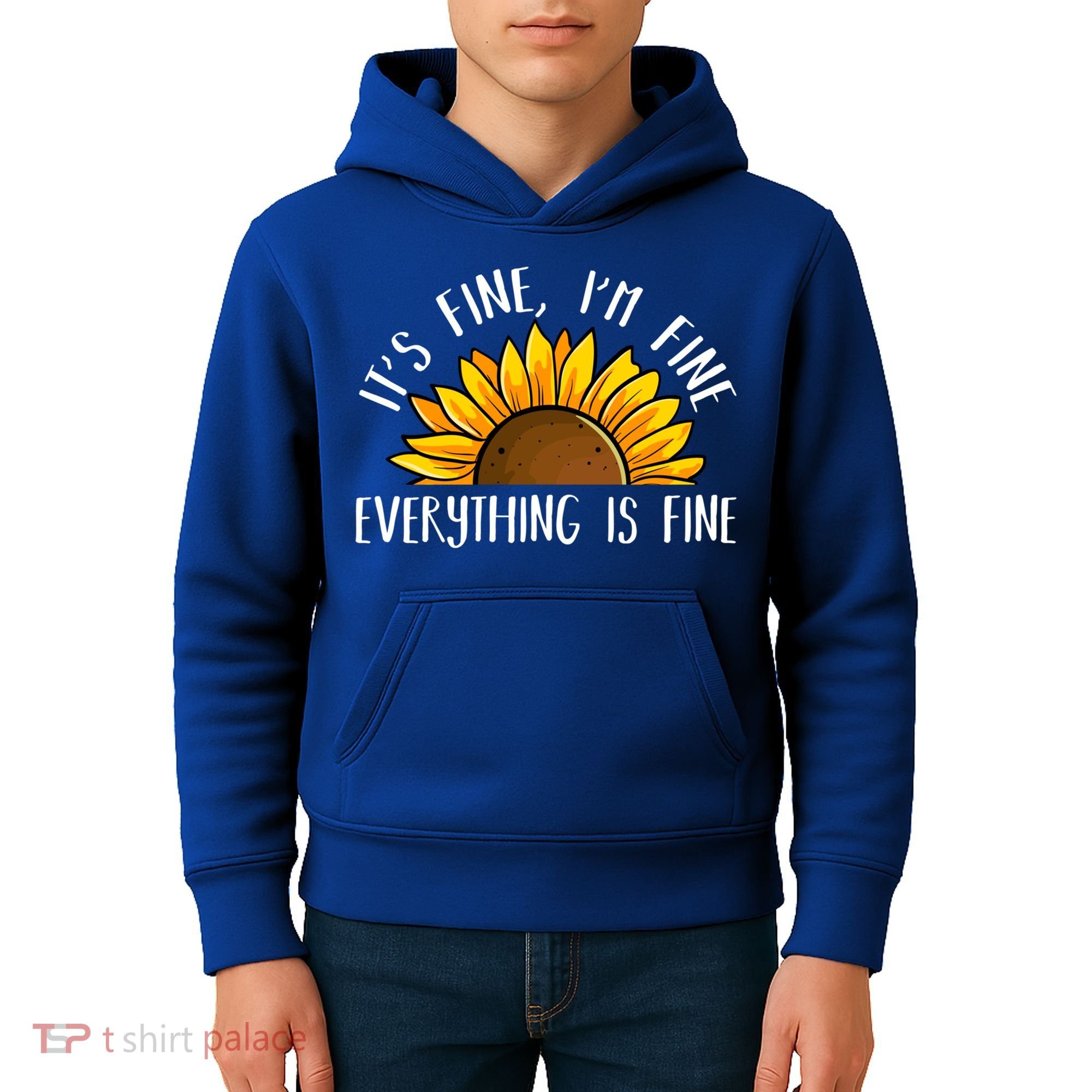 Its Fine Im Fine Everythings Fine Sunflower Gift Kids Hoodie