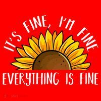 Its Fine Im Fine Everythings Fine Sunflower Gift Santa Hat thumb 1