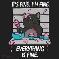 It's Fine I'm Fine Everything Is Fine Bakery Cat Lover Cool Gift Hat thumb 2