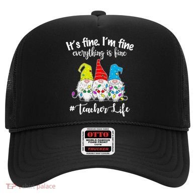 It's Fine I'm Fine Everything Is Fine Teacher Life Gnome Funny Hat