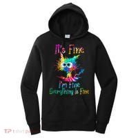 Its Fine Im Fine Everythings Fine Funny Cat Tie Dye Women's Hoodie thumb 0