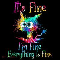Its Fine Im Fine Everythings Fine Funny Cat Tie Dye Mousepad thumb 1