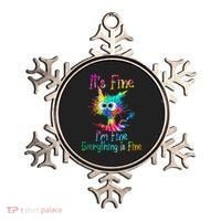 Its Fine Im Fine Everythings Fine Funny Cat Tie Dye Ornament thumb 0