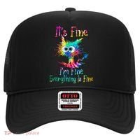 Its Fine Im Fine Everythings Fine Funny Cat Tie Dye Hat thumb 0