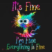 Its Fine Im Fine Everythings Fine Funny Cat Tie Dye Visor thumb 3
