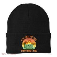 It's Fine I'm Fine Everything's Fine Lil Dumpster Fire Cool Gift Beanie thumb 0