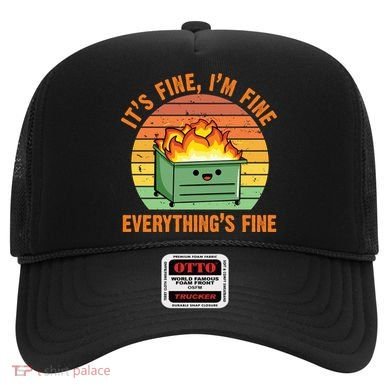 It's Fine I'm Fine Everything's Fine Lil Dumpster Fire Cool Gift Hat