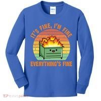 It's Fine I'm Fine Everything's Fine Lil Dumpster Fire Cool Gift Kids Long Sleeve Shirt thumb 0