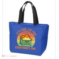 It's Fine I'm Fine Everything's Fine Lil Dumpster Fire Cool Gift Tote Bag thumb 3