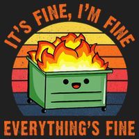 ItS Fine IM FineEverythingS Fine Lil Dumpster Fire Cool Golf Towel thumb 3