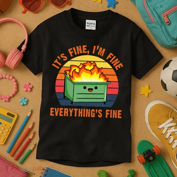 ItS Fine IM FineEverythingS Fine Lil Dumpster Fire Cool Kids T-Shirt