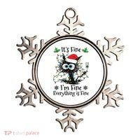 Its Fine Im Fine Everything Is Fine Cat Christmas Lights Ornament thumb 0
