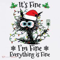 Its Fine Im Fine Everything Is Fine Cat Christmas Lights Visor thumb 3