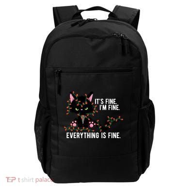 Its Fine Im Fine Everything Is Funny Cat Christmas Backpack