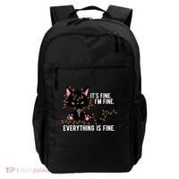 Its Fine Im Fine Everything Is Funny Cat Christmas Backpack thumb 0