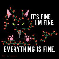 Its Fine Im Fine Everything Is Funny Cat Christmas Coaster thumb 2
