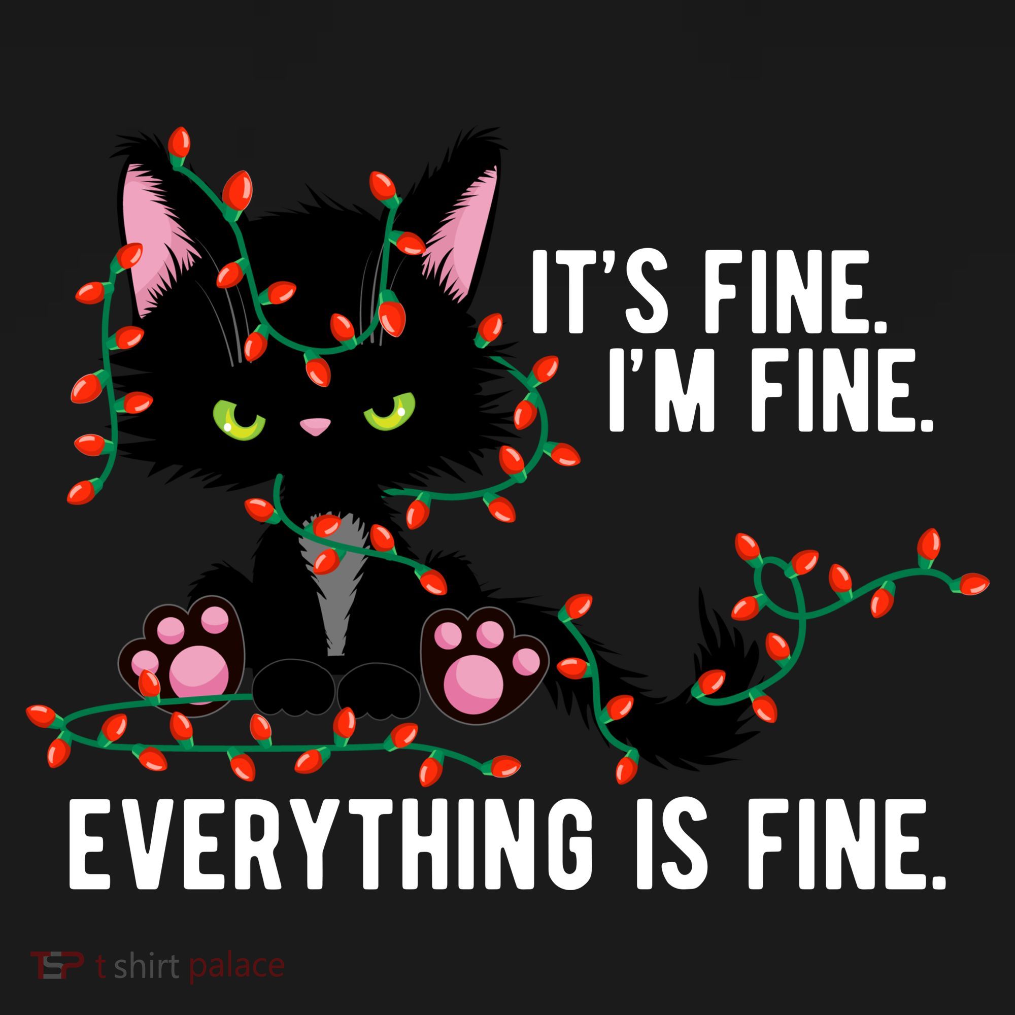 Its Fine Im Fine Everything Is Funny Cat Christmas Tote Bag