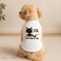 Its Fine Im Fine Everything Is Funny Cat Christmas Doggie Tank thumb 2