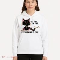Its Fine Im Fine Everything Is Funny Cat Christmas Hoodie thumb 5