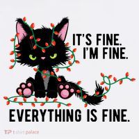 Its Fine Im Fine Everything Is Funny Cat Christmas Sweatshirt thumb 3