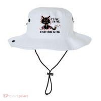 Its Fine Im Fine Everything Is Funny Cat Christmas Bucket Hat thumb 0