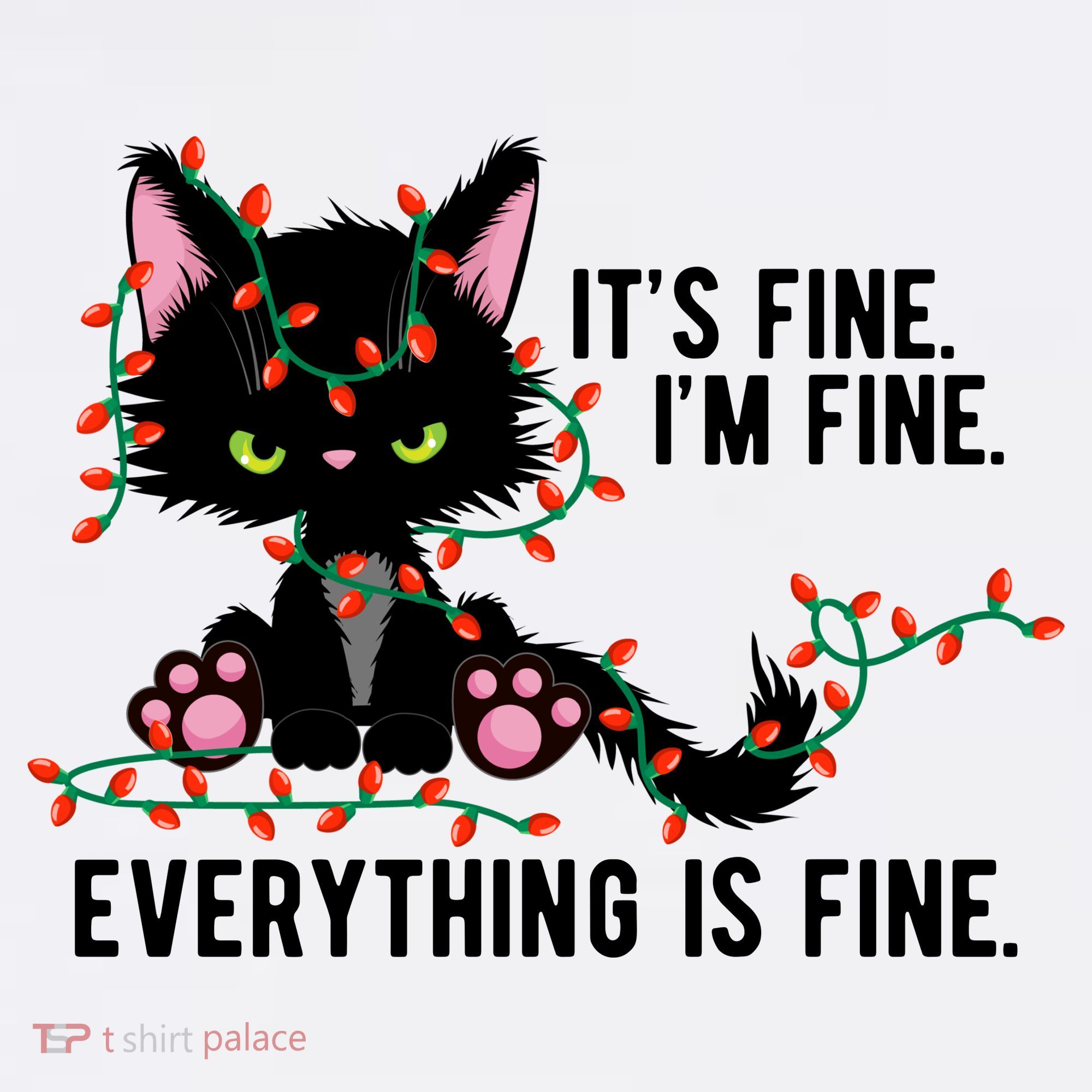 Its Fine Im Fine Everything Is Funny Cat Christmas Ornament