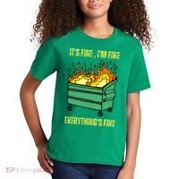 ItS Fine IM Fine Everything Is Fine Lil Dumpster Fire Kids T-Shirt thumb 2