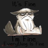 It's Fine I'm Fine Everything Is Fine Angry Cat Funny Quote Women's Sweatshirt thumb 2