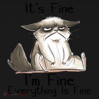 It's Fine I'm Fine Everything Is Fine Angry Cat Funny Quote Coaster thumb 2