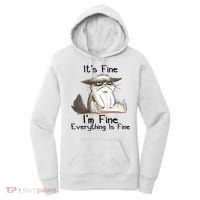 It's Fine I'm Fine Everything Is Fine Angry Cat Funny Quote Women's Hoodie thumb 0