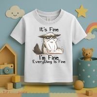 It's Fine I'm Fine Everything Is Fine Angry Cat Funny Quote Toddler T-Shirt thumb 3