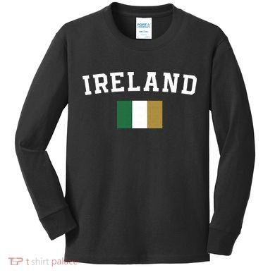 Ireland Flag Irish For Saint Patrick's Day Kids Long Sleeve Shirt