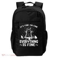 It's Fine I'm Fine Everything Is Fine Funny Cat Backpack thumb 0