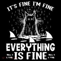 It's Fine I'm Fine Everything Is Fine Funny Cat Women's Hoodie thumb 2