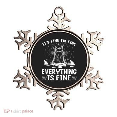 It's Fine I'm Fine Everything Is Fine Funny Cat Ornament