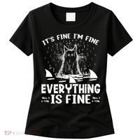 It's Fine I'm Fine Everything Is Fine Funny Cat Women's T-Shirt thumb 0