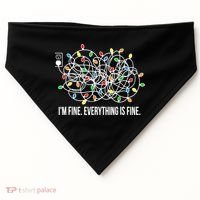 It's Fine I'm Fine Everything Is Fine Funny Christmas Lights USA-Made Doggie Bandana thumb 0