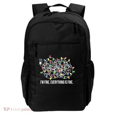 It's Fine I'm Fine Everything Is Fine Funny Christmas Lights Backpack