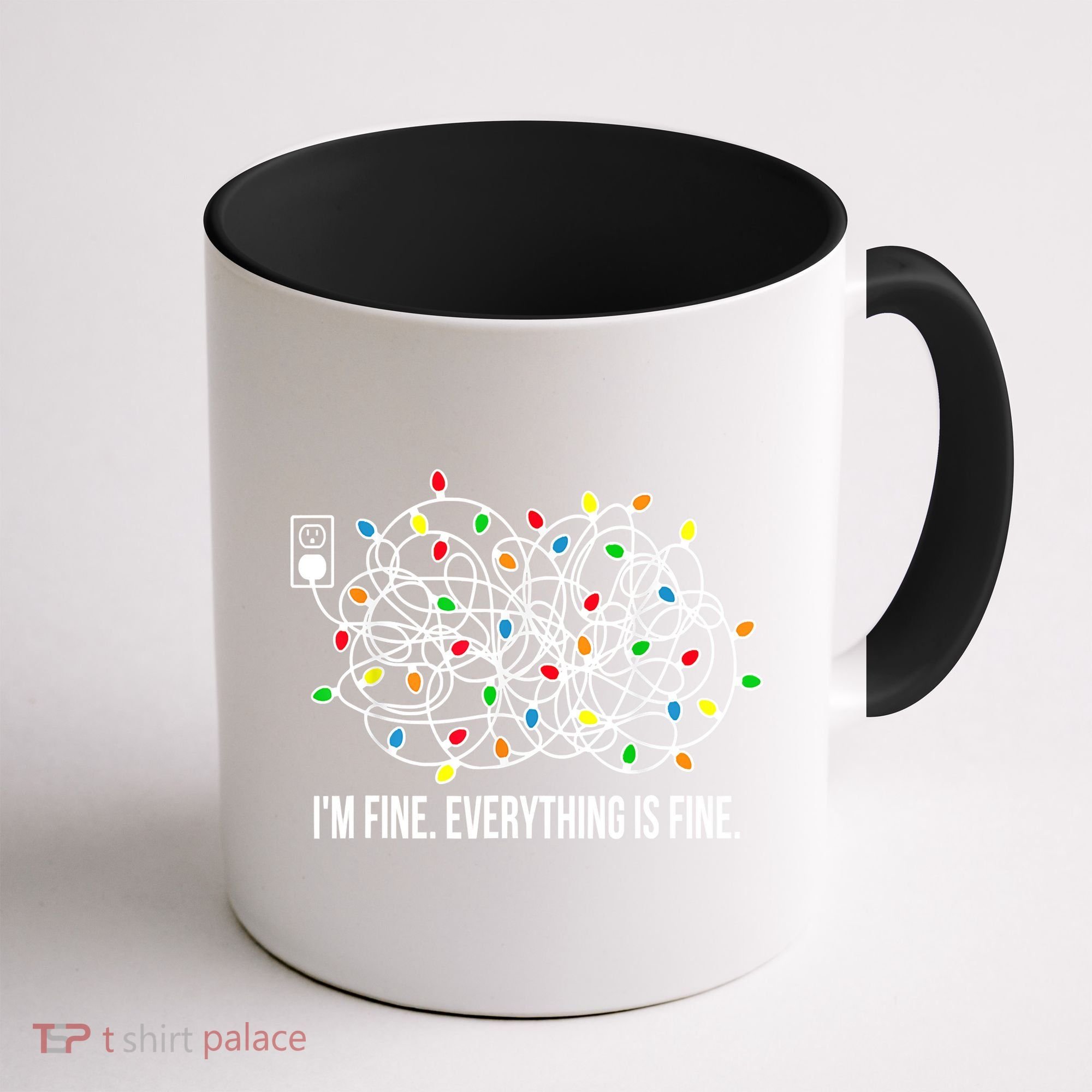It's Fine I'm Fine Everything Is Fine Funny Christmas Lights Coffee Mug