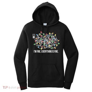 It's Fine I'm Fine Everything Is Fine Funny Christmas Lights Women's Hoodie