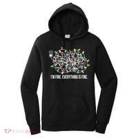 It's Fine I'm Fine Everything Is Fine Funny Christmas Lights Women's Hoodie thumb 0