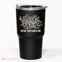 It's Fine I'm Fine Everything Is Fine Funny Christmas Lights Tumbler thumb 0