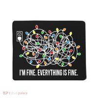 It's Fine I'm Fine Everything Is Fine Funny Christmas Lights Mousepad thumb 0